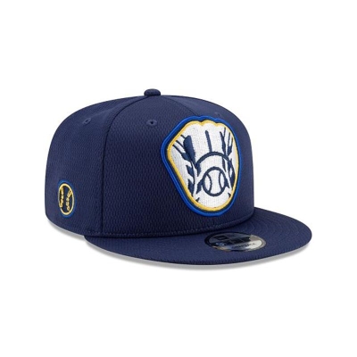 Blue Milwaukee Brewers Hat - New Era MLB Batting Practice 9FIFTY Snapback Caps USA4015832